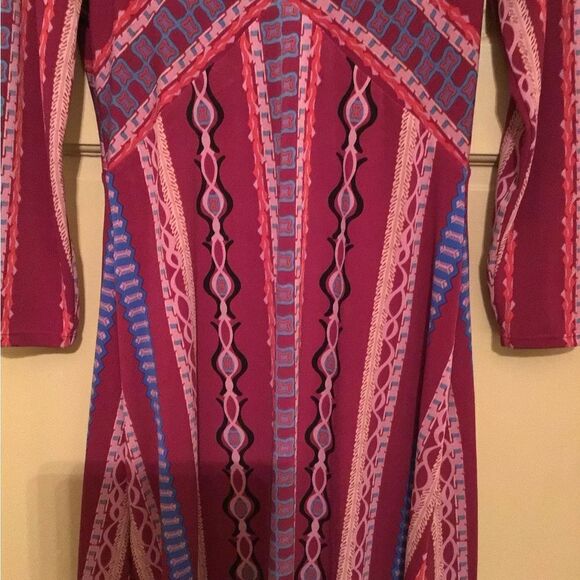Free People [ Small ] Stella Graphic Boho A-Line Mini Dress in Purple - Picture 5 of 9